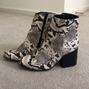 Faux snake skin boots
